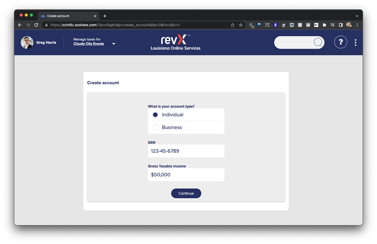 Create Account